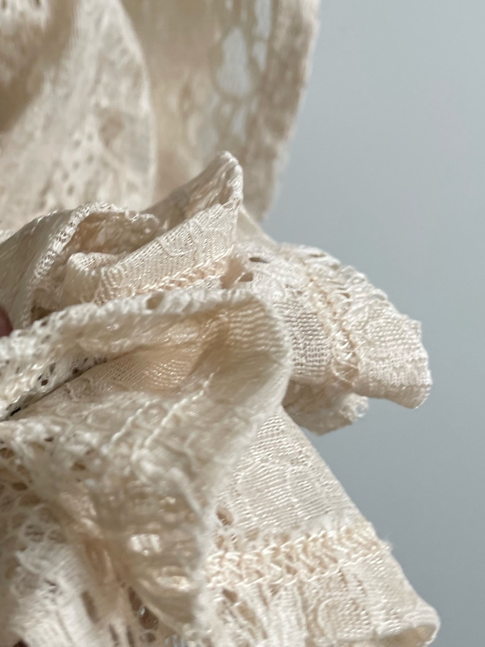 Cream Lace Crochet Boho Top Fairy Indie Romantic Sheer Boutique - Picture 12 of 13